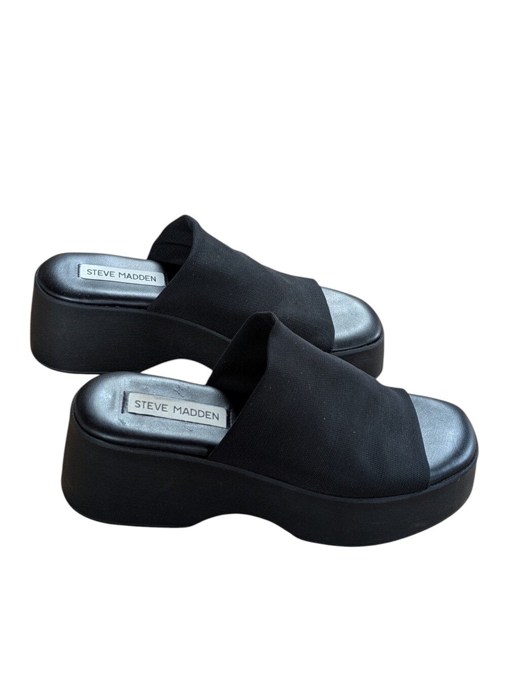 Steve Madden Slinky30 Black Platform Slide Made in Italy Size 36 or US 6 - Picture 3 of 11